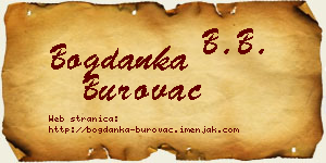 Bogdanka Burovac vizit kartica